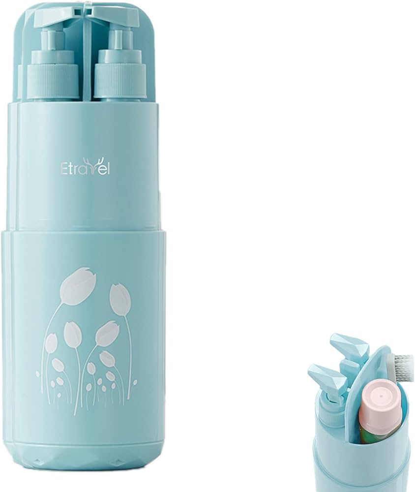 Portable Travel Wash Set, Multifunctional Creative Travel Cup, Travel Toothpaste and Shampoo Storage Bottle, Bathroom Toothbrush Organizer Box, 5 in 1 Toiletry Set Portable Travel Wash Set, Multifunctional Creative Travel Cup, Travel Toothpaste and Shampoo Storage Bottle, Bathroom Toothbrush Organizer Box, 5 in 1 Toiletry Set